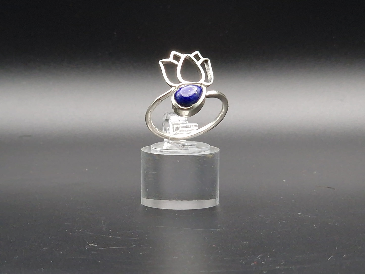Bague argent 925 reglable LAPIS LAZULI AA - Mylithovox