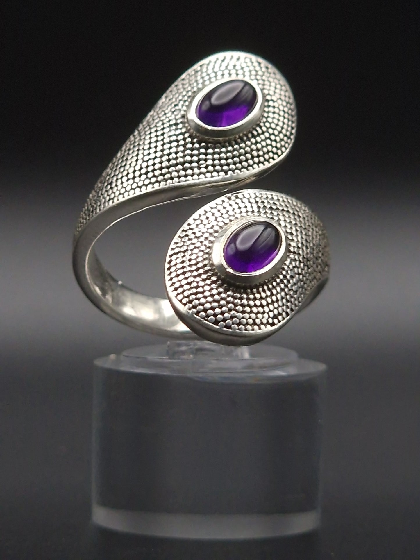 Bague argent 925 Reglable  AMETHYSTE AA - Mylithovox 