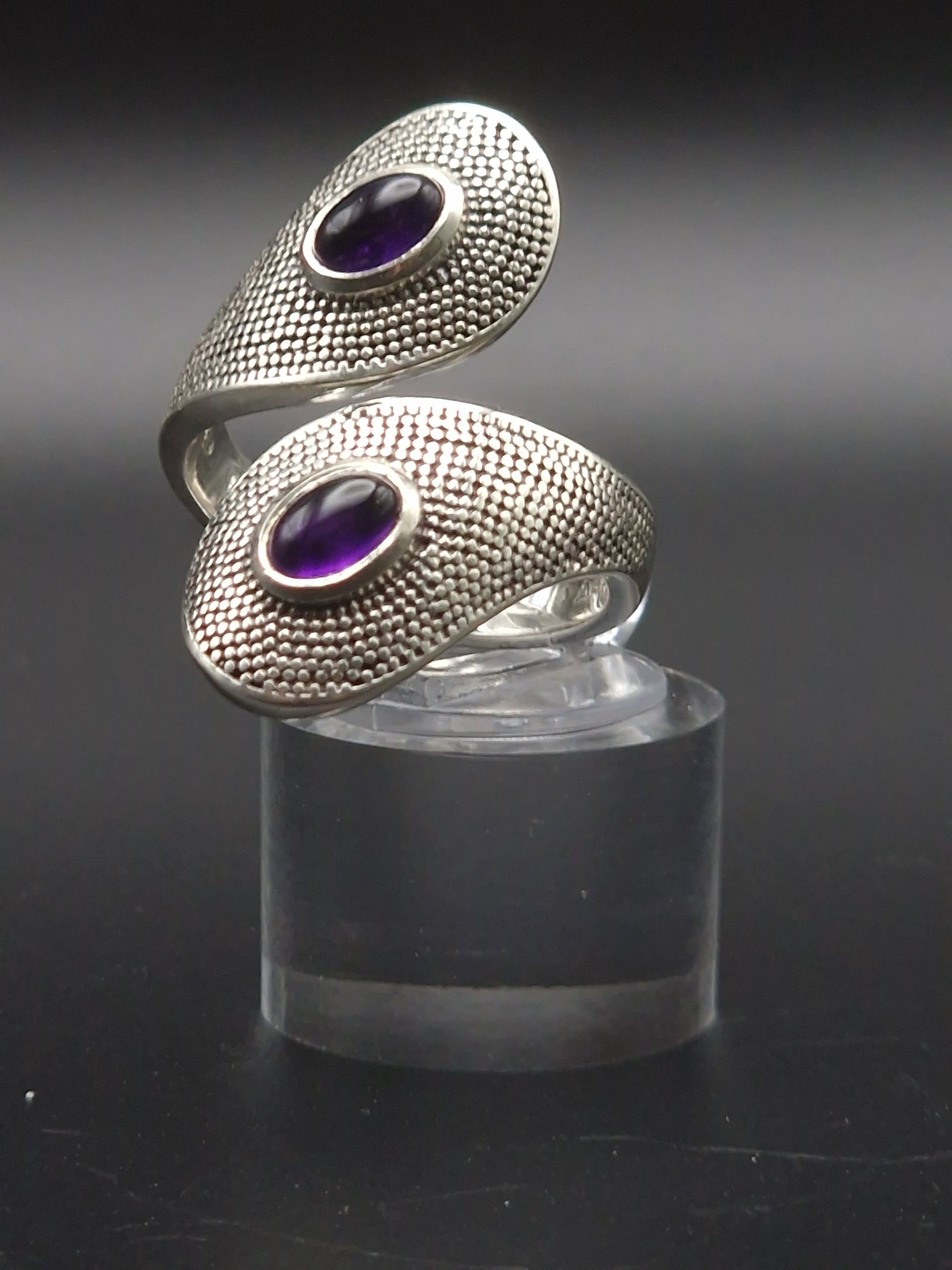 Bague argent 925 Reglable  AMETHYSTE AA - Mylithovox 