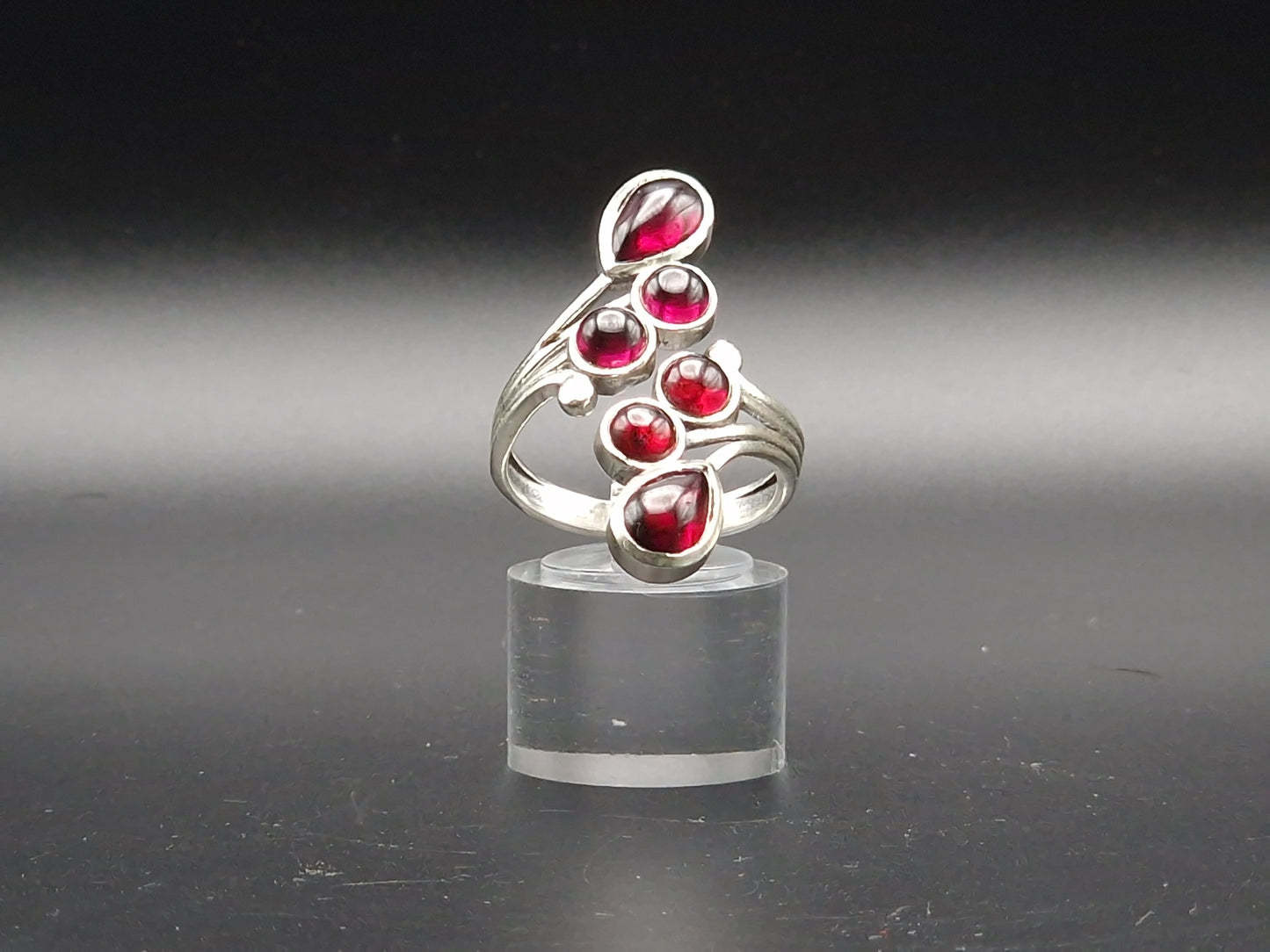 Bague argent 925 reglable GRENAT RHODOLITE AAA - Mylithovox 