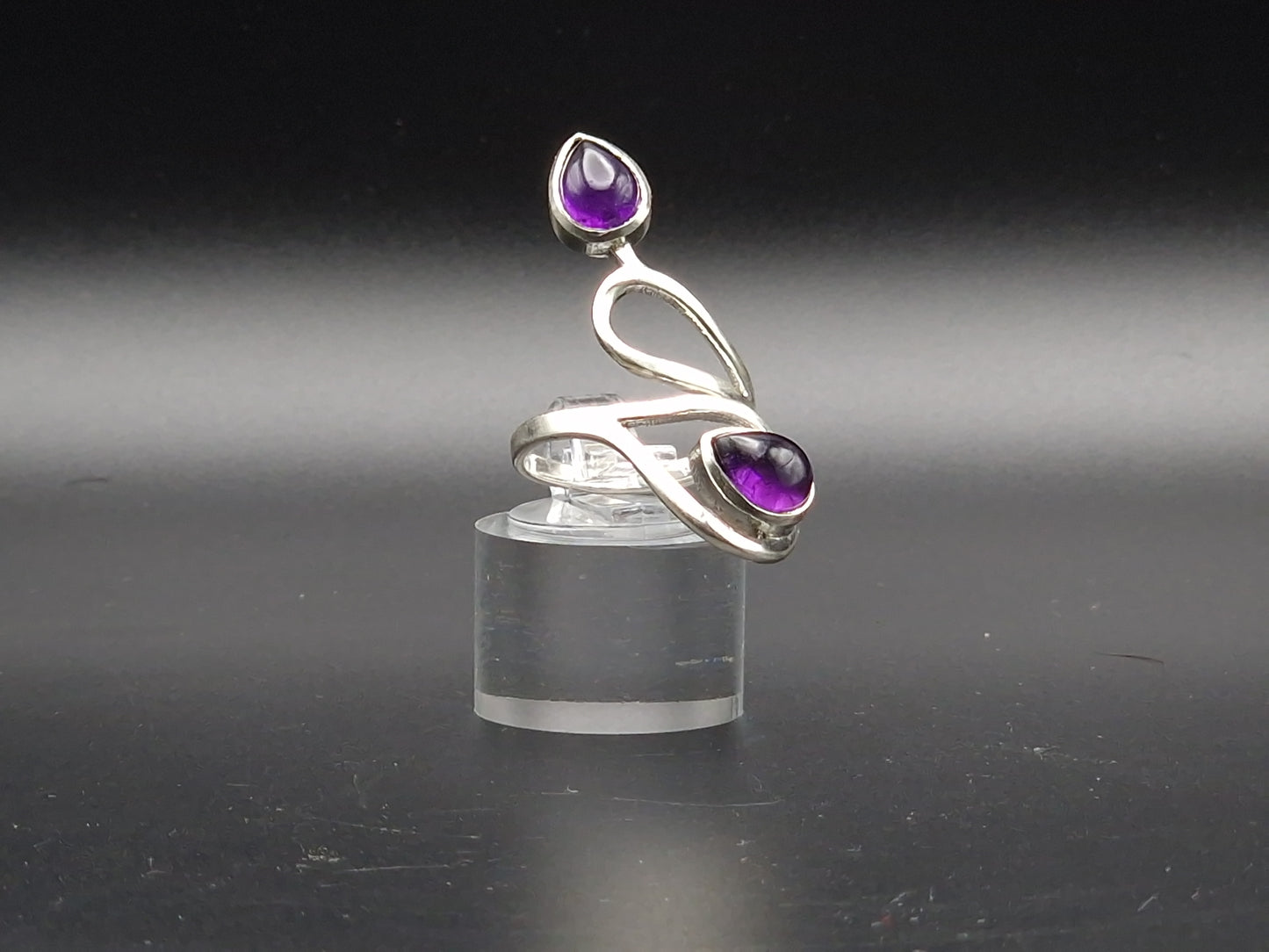 Bague argent 925 reglable  AMETHYSTE AA - Mylithovox 