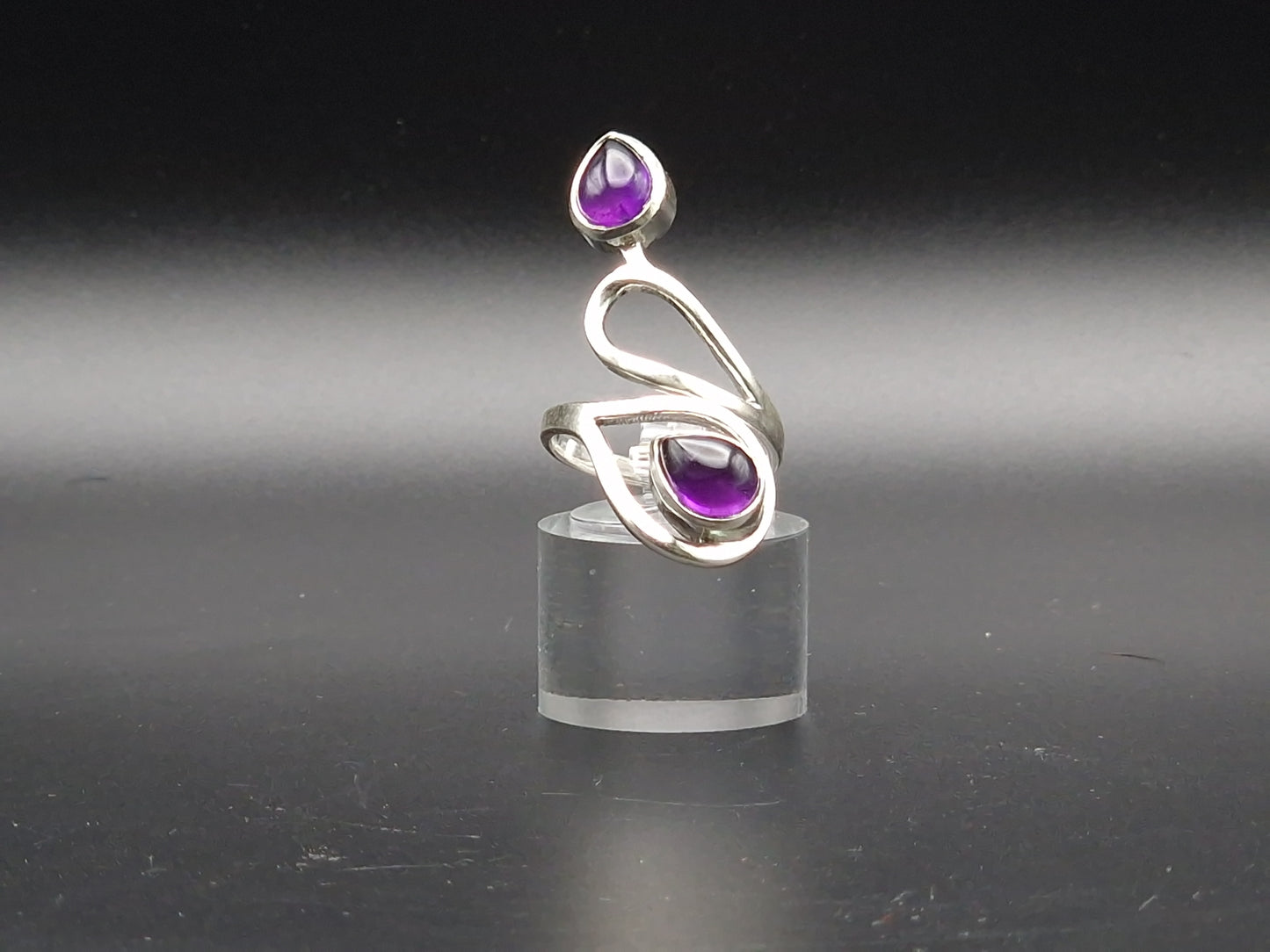 Bague argent 925 reglable  AMETHYSTE AA - Mylithovox 