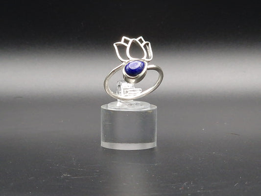 Bague argent 925 reglable LAPIS LAZULI AA - Mylithovox 