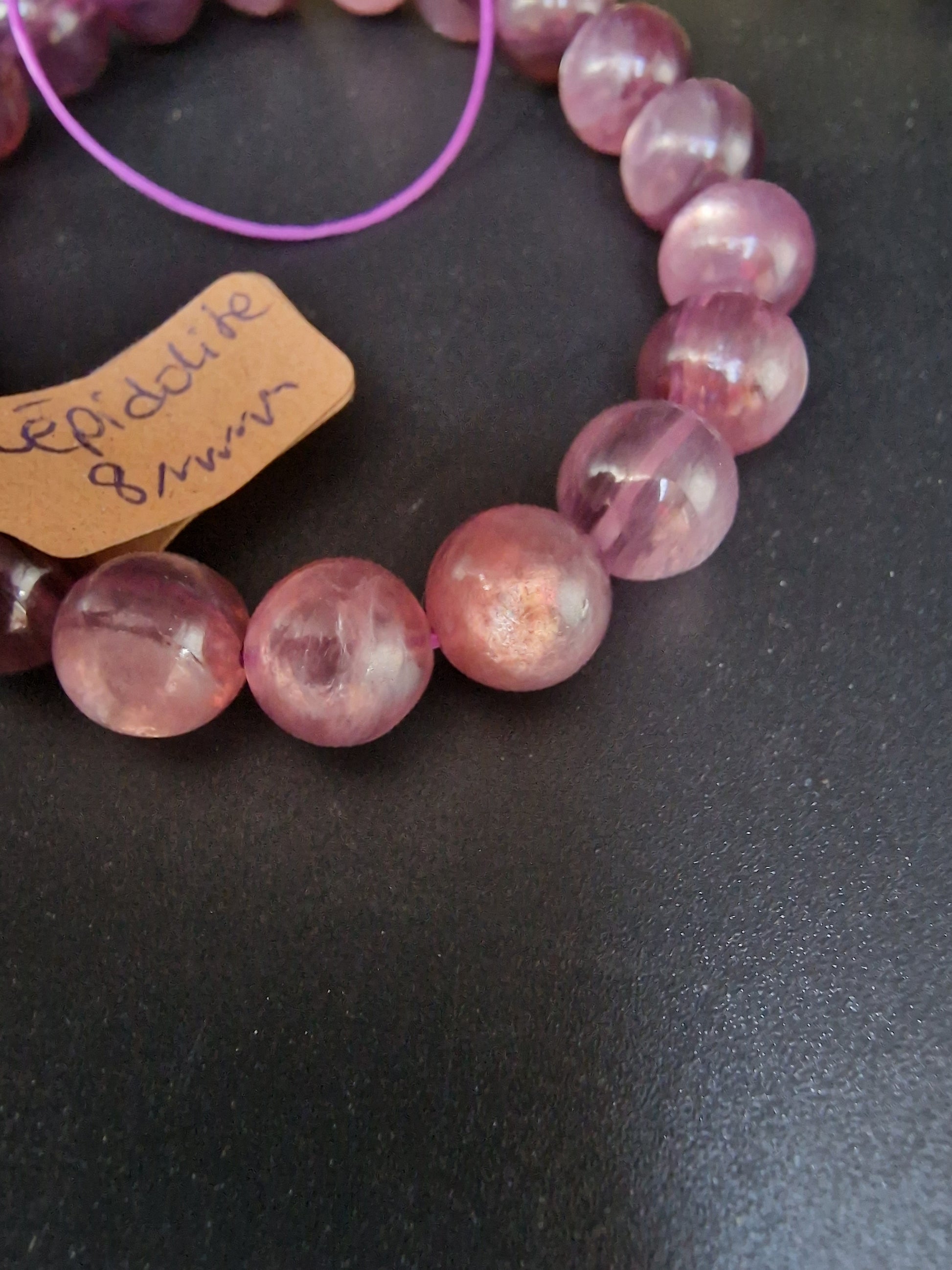 Bracelets lepidolite violet 8mm - Mylithovox 