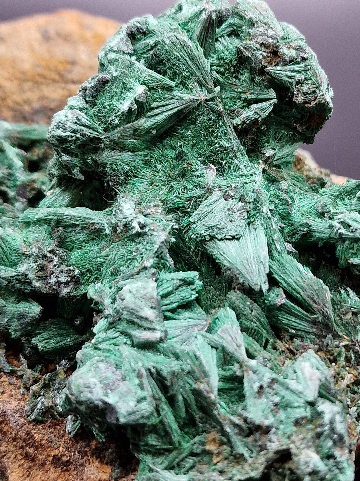 Malachite fibreuse sur matrice - Mylithovox 