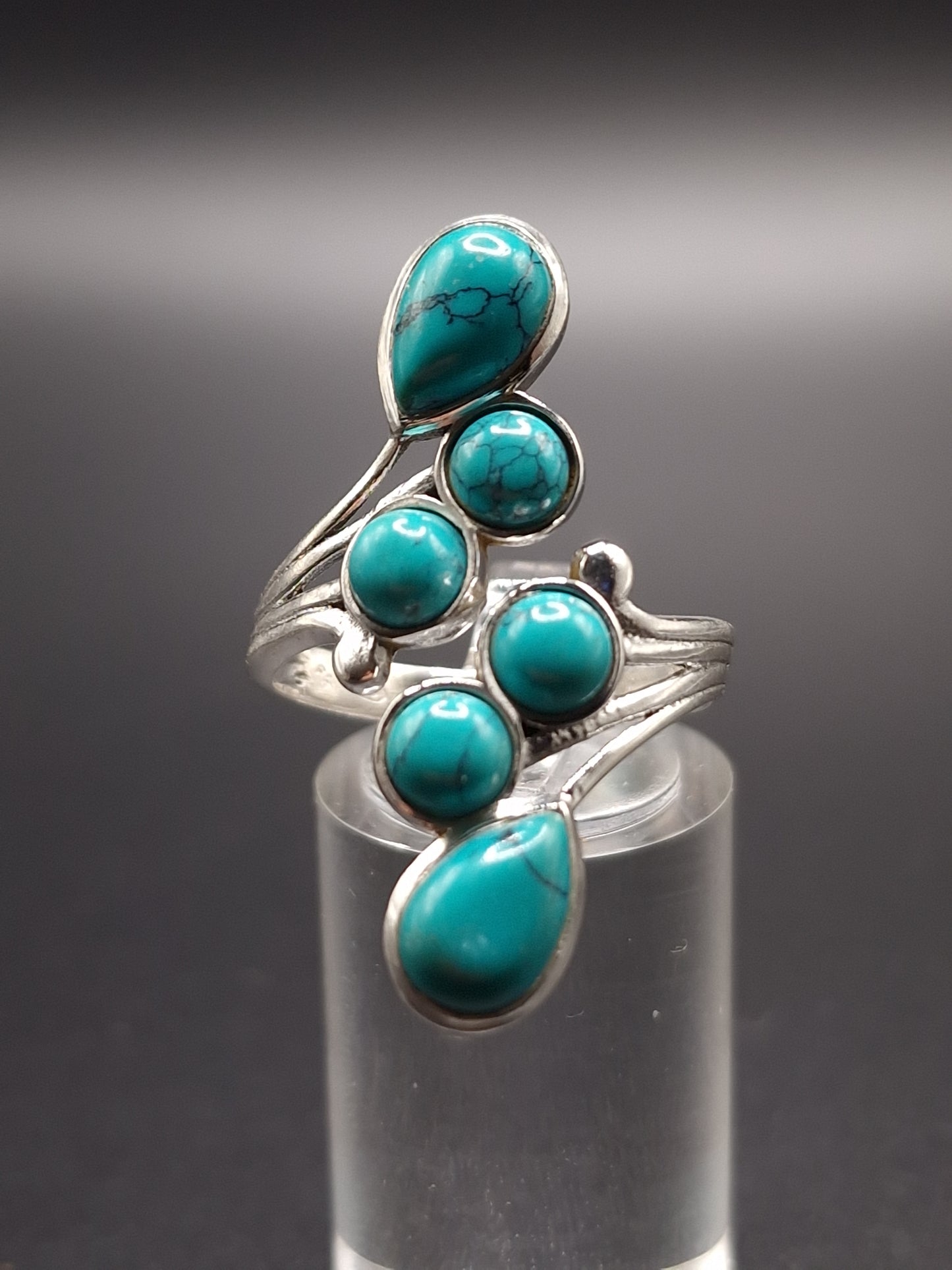 BAGUE ARGENT 925 RÉGLABLE TURQUOISE DE CHINE AAA - Mylithovox 