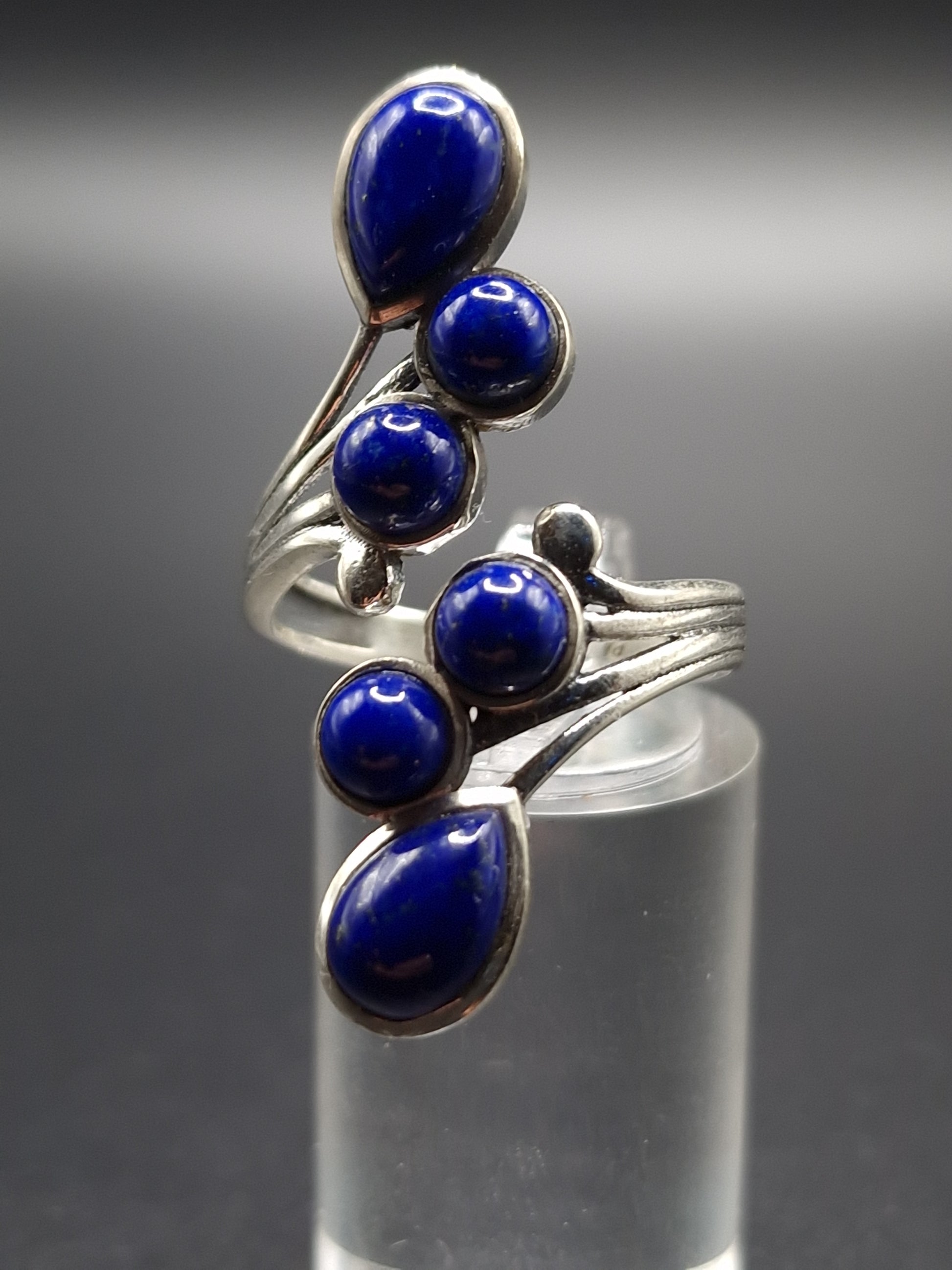 BAGUE ARGENT 925 RÉGLABLE LAPIS LAZULI AA - Mylithovox 