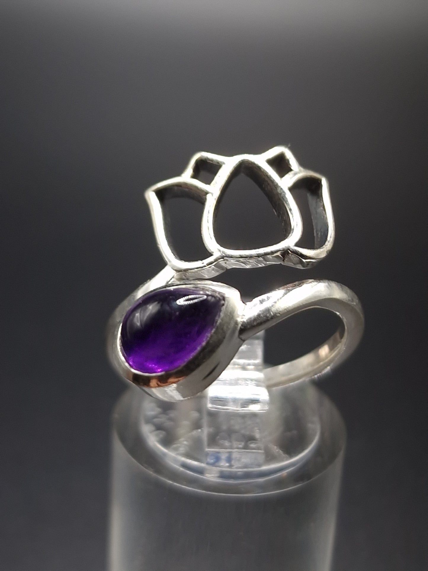 BAGUE ARGENT 925 RÉGLABLE  AMETHYSTE AA - Mylithovox 