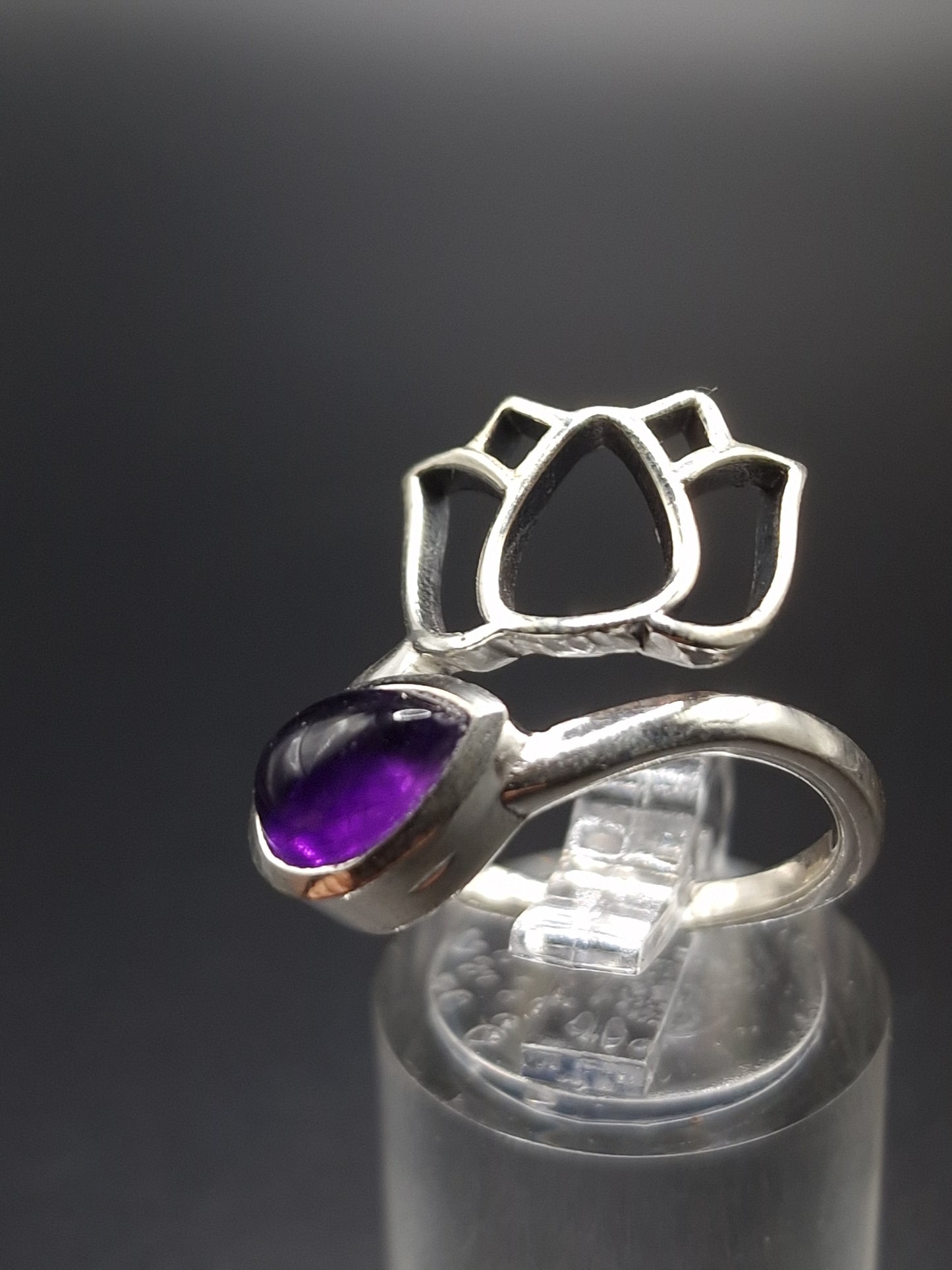 BAGUE ARGENT 925 RÉGLABLE  AMETHYSTE AA - Mylithovox 