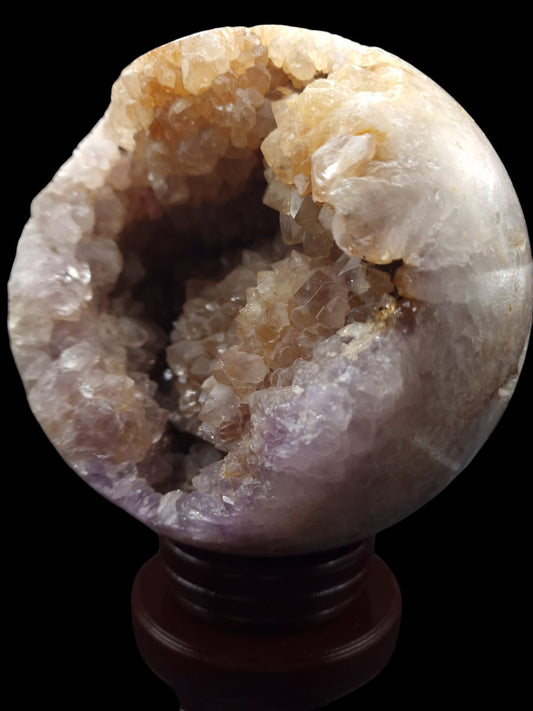 Sphère Améthyste rose druzy - Mylithovox 