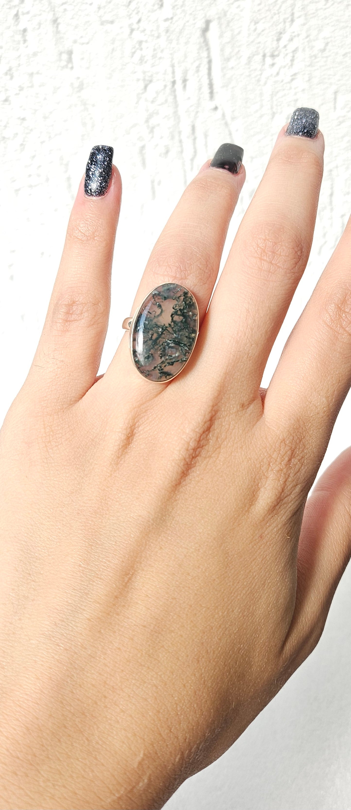 Bague Agate Mousse | Argent 925 | By Lastrada